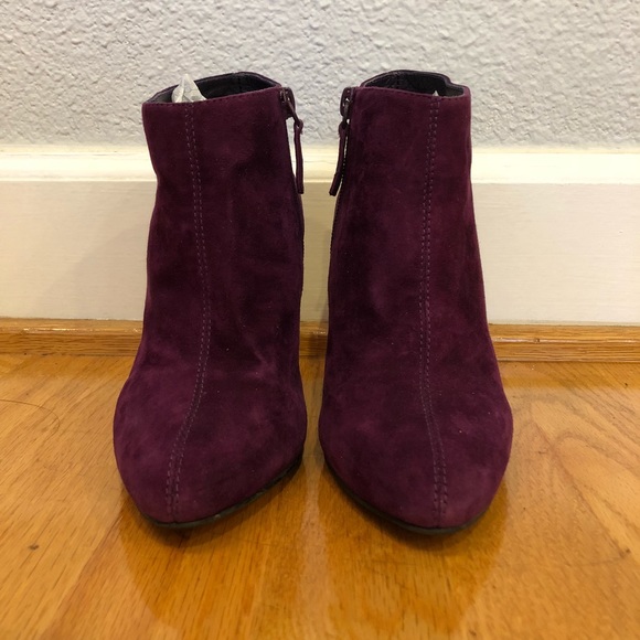 Purple Suede Ankle Booties - Picture 1 of 6